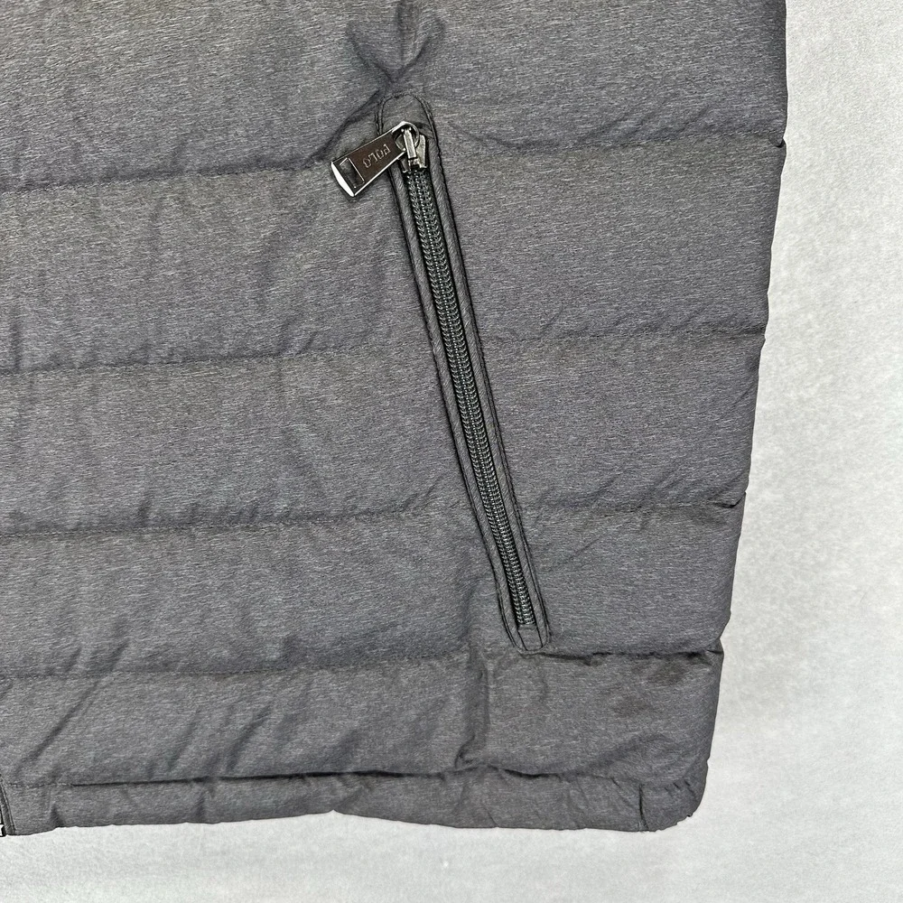 Polo Ralph Lauren Mens XL Gray Duck Down Full Zip Puffer Vest Pony Logo Pockets